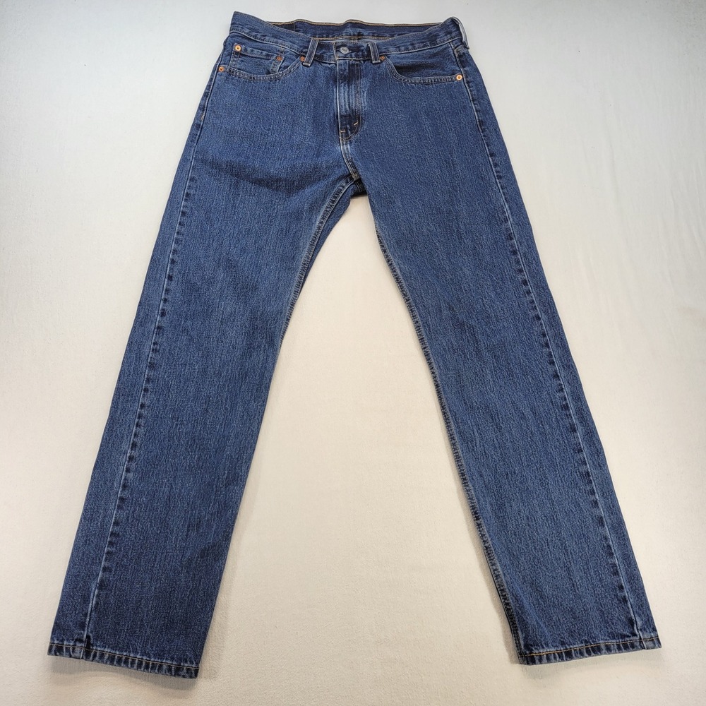 Levi's 505 Jeans Mens 33x32 Blue Regular Fit Straight Leg Medium Wash Denim